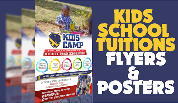 kids summer camp back to school flyer