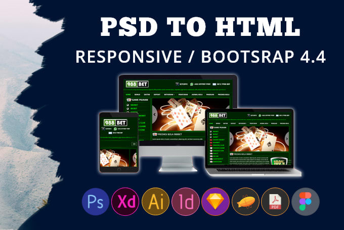 convert psd to html