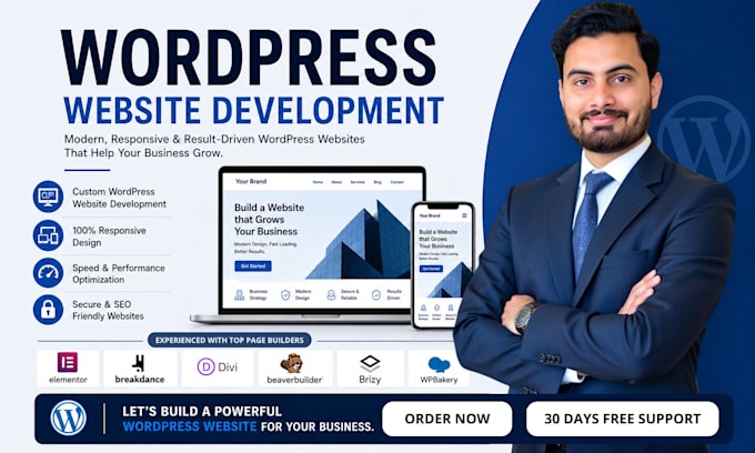 do wordpress website development or create business website