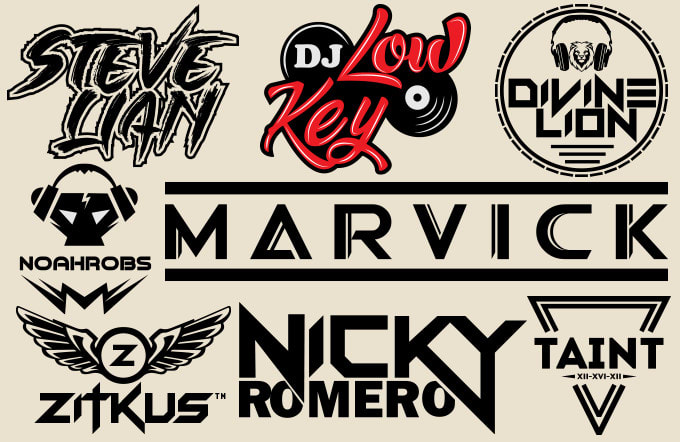 do stunning dj, music band or typography logo