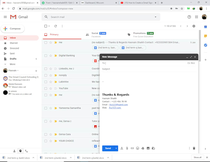 Create Signature For Your Gmail Account By Hasnainshaik439