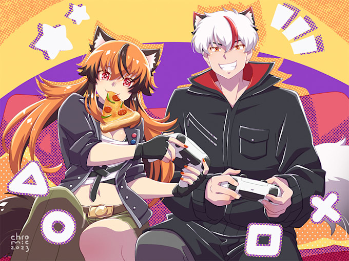 create a commercial shiny anime art for you
