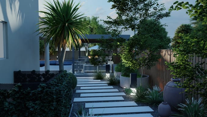 Hire a freelancer to do landscape design and 3d modeling  and rendering