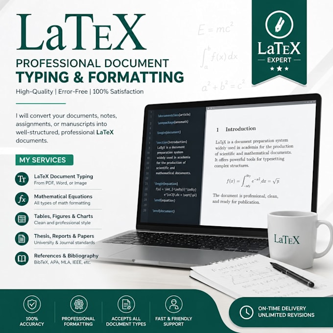 convert your document professionally by using latex