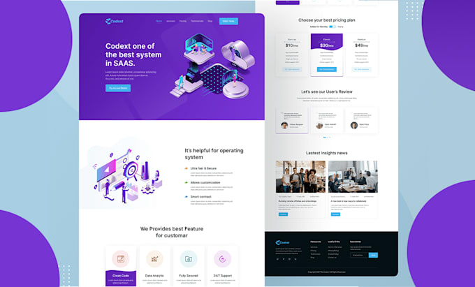 design photoshop and figma website templates