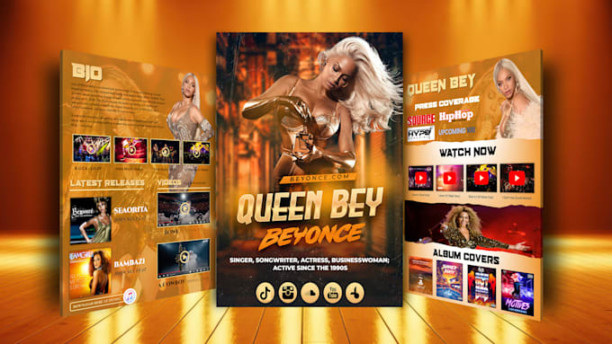 create stylish electronic press kit, media kit, epk