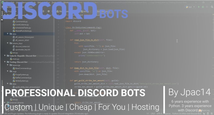 Create A Professional And Cheap Discord Bot By Jpac14