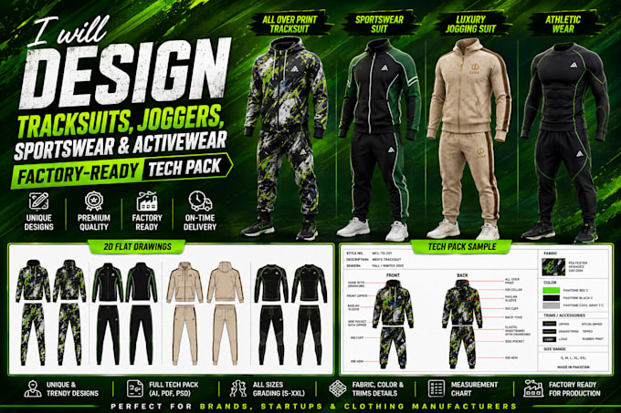 design luxury premium sportswear active wear tracksuit tech pack