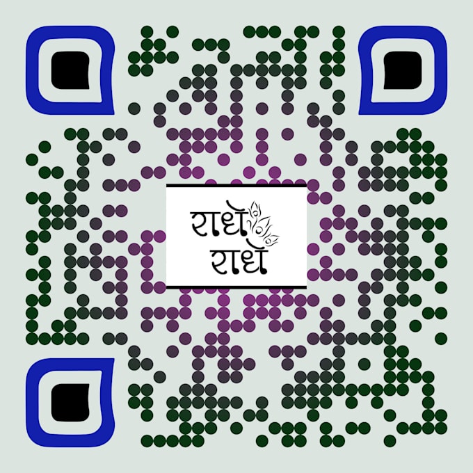 design radhe radhe qr code it means code will be safe attractive n userfriendly