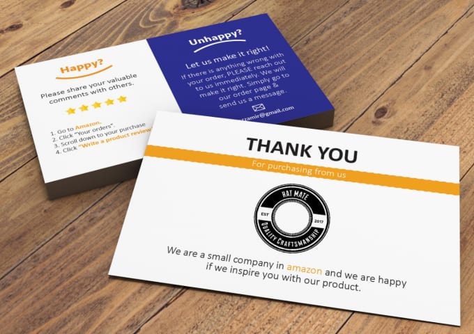Design thank you, insert card, amazon thank you card by ...