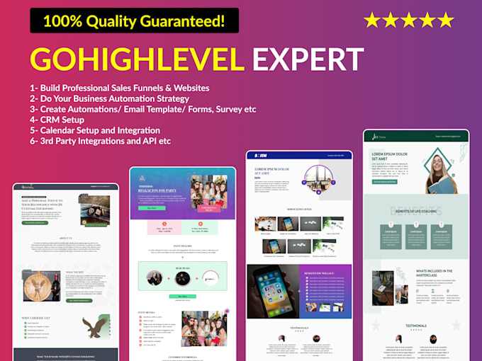 do ghl website, landing page development professionally
