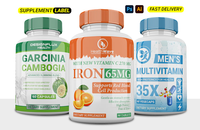 create label design, supplement label, cbd label, product label