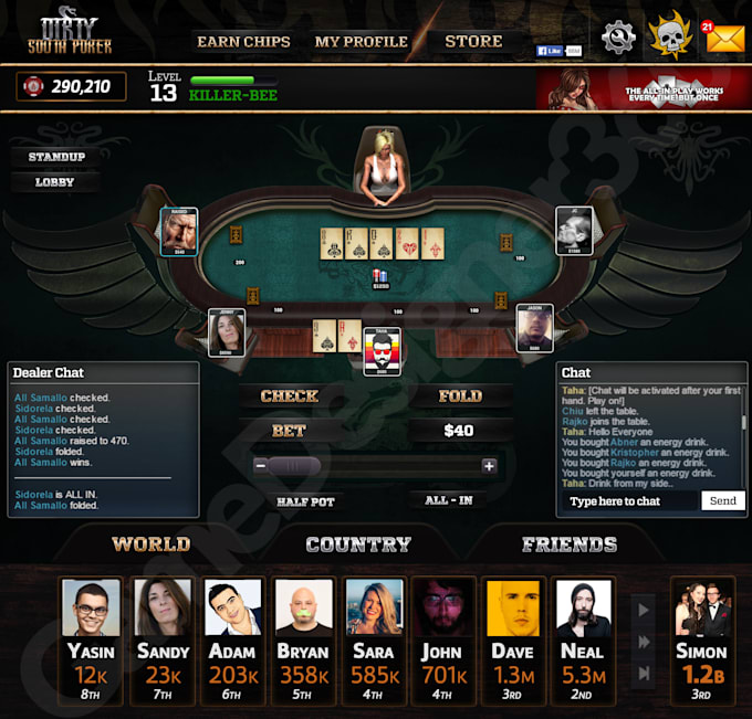 create poker and playing cards game design