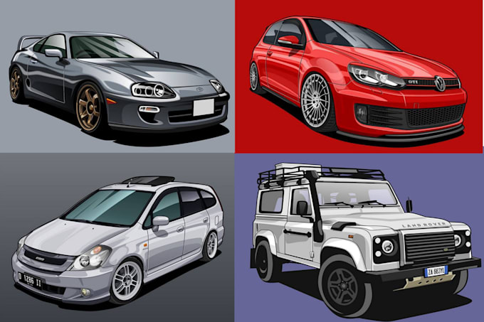 draw vector illustration of your car