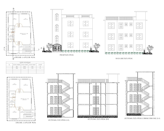 redraw 2d floor plan and architectural drawing in autocad