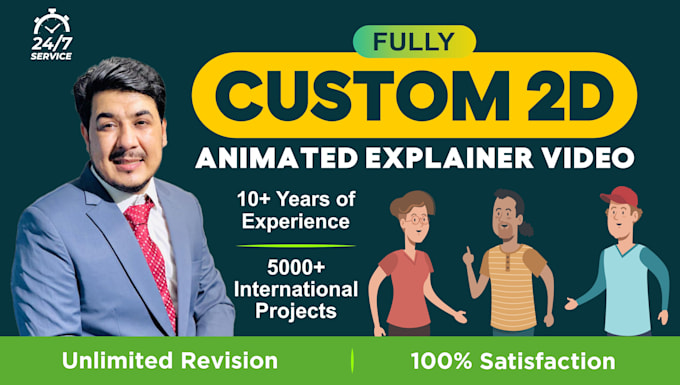 create the best 2d animated explainer video or sales video in 24h
