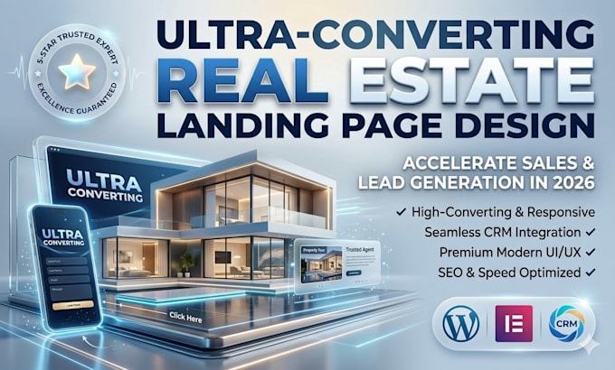 design professional real estate landing page and website