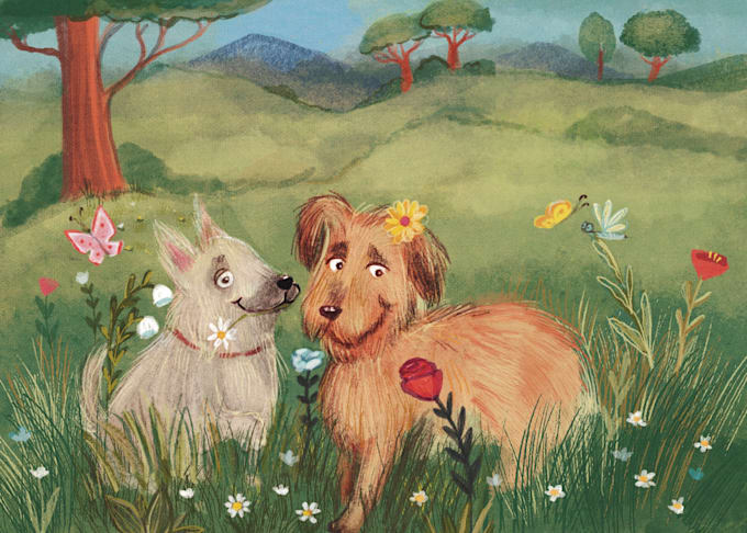 do cute animal illustration watercolor style