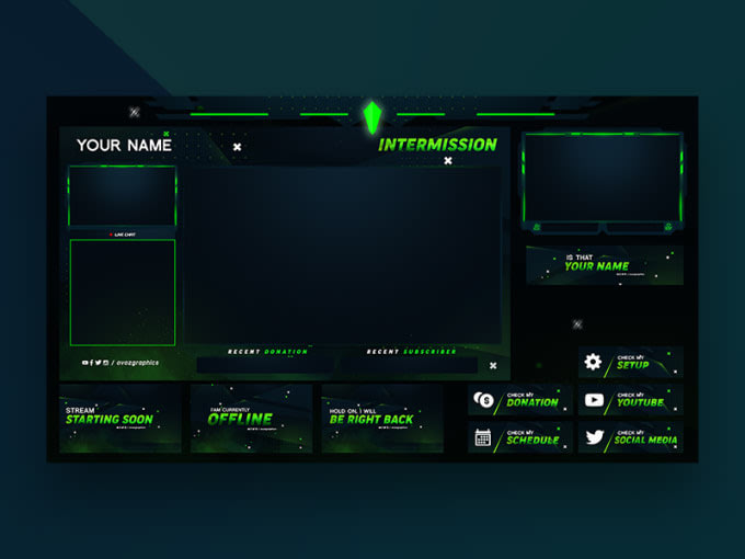 Design stream overlay templates by Fearsomfable | Fiverr