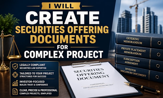 create securities offering documents for complex project