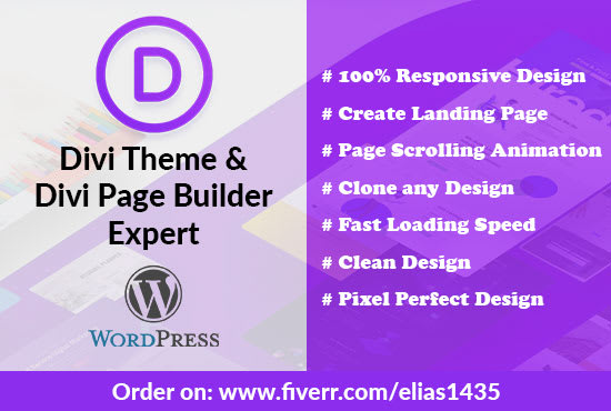 be your expert for divi theme,wordpress divi or divi builder