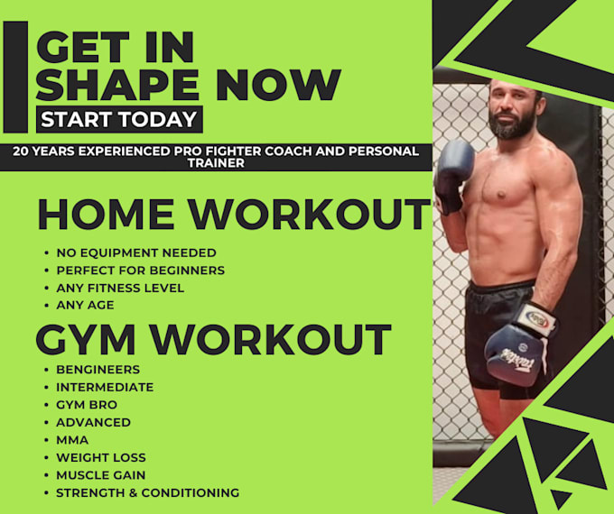 create a personalized gym or home based workout plan for you