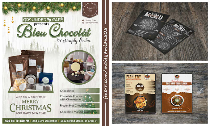 design attractive food menu poster flyer, or other event ads