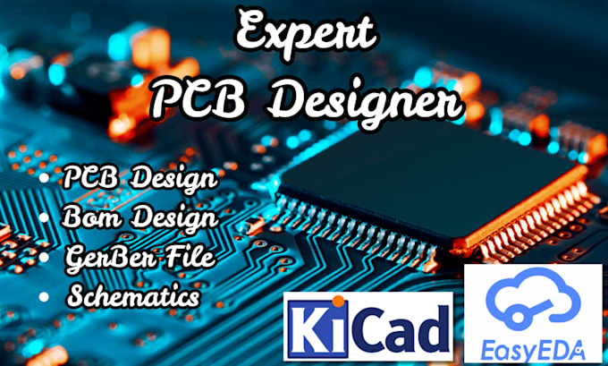 design pcb boards, bom, gerber file and schematics in kicad and easyeda