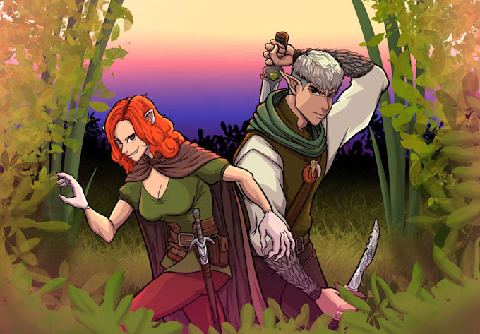 illustrate or draw characters, comics and scenes