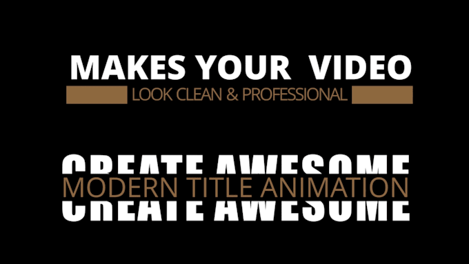 create your awesome title animation video