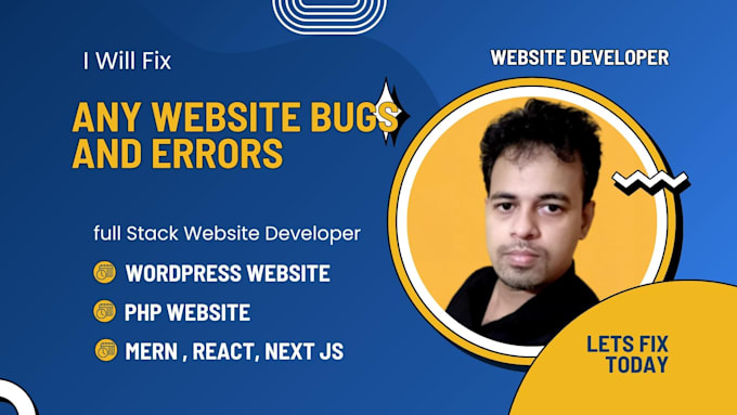 fix any website bugs and errors