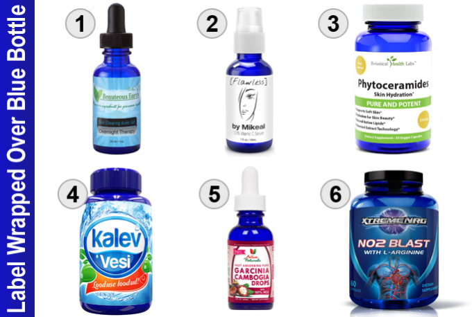 Put your label on a blue bottle by Marioland | Fiverr