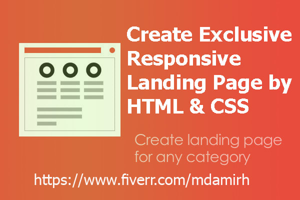 Create responsive landing page by html and css by Mdamirh | Fiverr