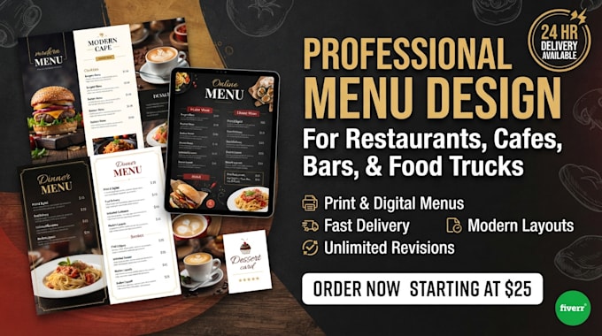 create restaurant and food menu