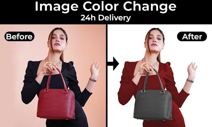 do image color change, product recolor, and color correction in photoshop 24h