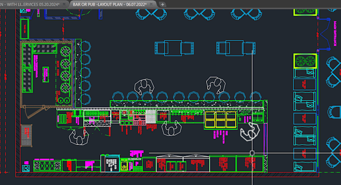 plan your bar with seating and list