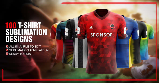 Send 100 T Shirt Sublimation Design With Ai Template Ready To Print By Mystore2020