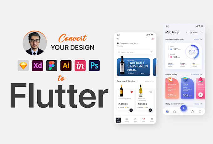 Convert xd, figma, and psd to responsive flutter app design by ...