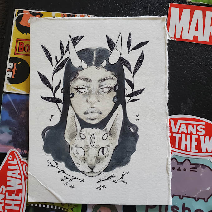 Create a black and white design for you by Spookybear Fiverr