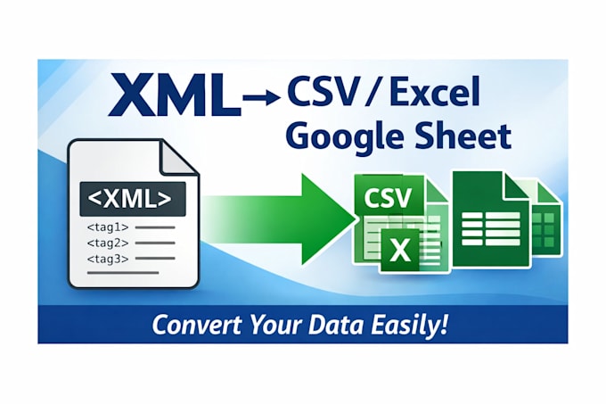 convert xml file to csv or excel or google sheet