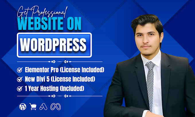 design or redesign wordpress website, landing page with elementor pro or divi 5