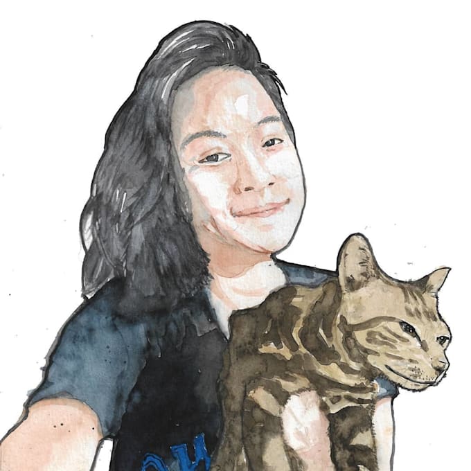 do hand drawn portrait illustration color or black and white