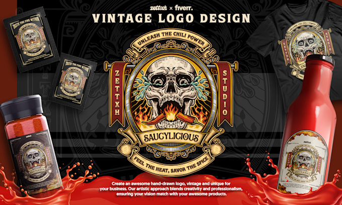 design a custom vintage, retro and hand drawn logo