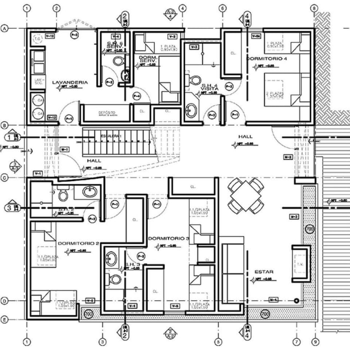Design autocad 2d floor plans elevations and sections by Karecius | Fiverr