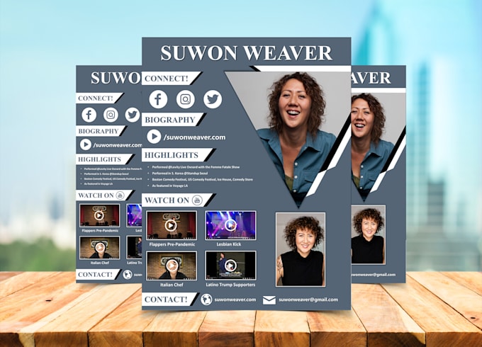 design epk, media kit with hyperlink enabled