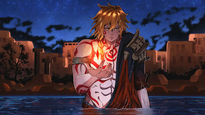 draw beautiful anime illustration for you