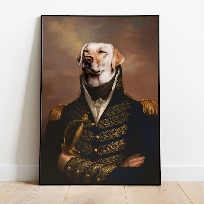 Do A Custom Royal Dog Portrait By Bavamedia21