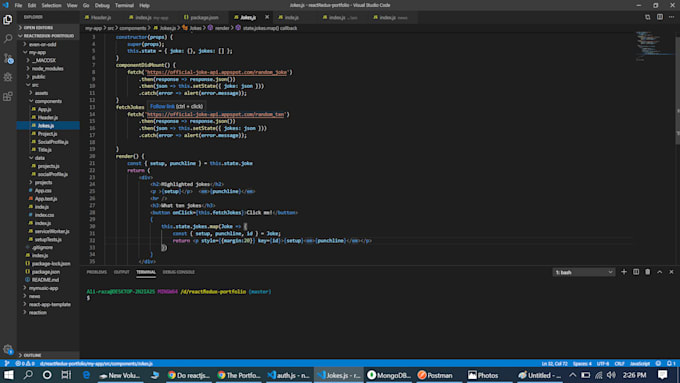 be front end web developer in react js web application