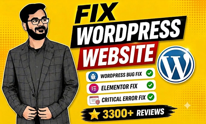 fix wordpress website, fix wordpress issues or bugs quickly
