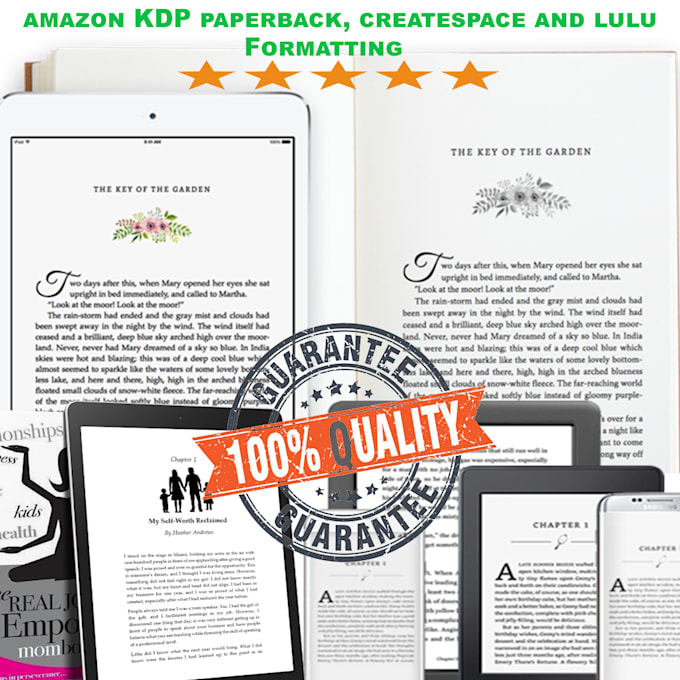 do print book formatting for amazon KDP paperback, createspace and lulu